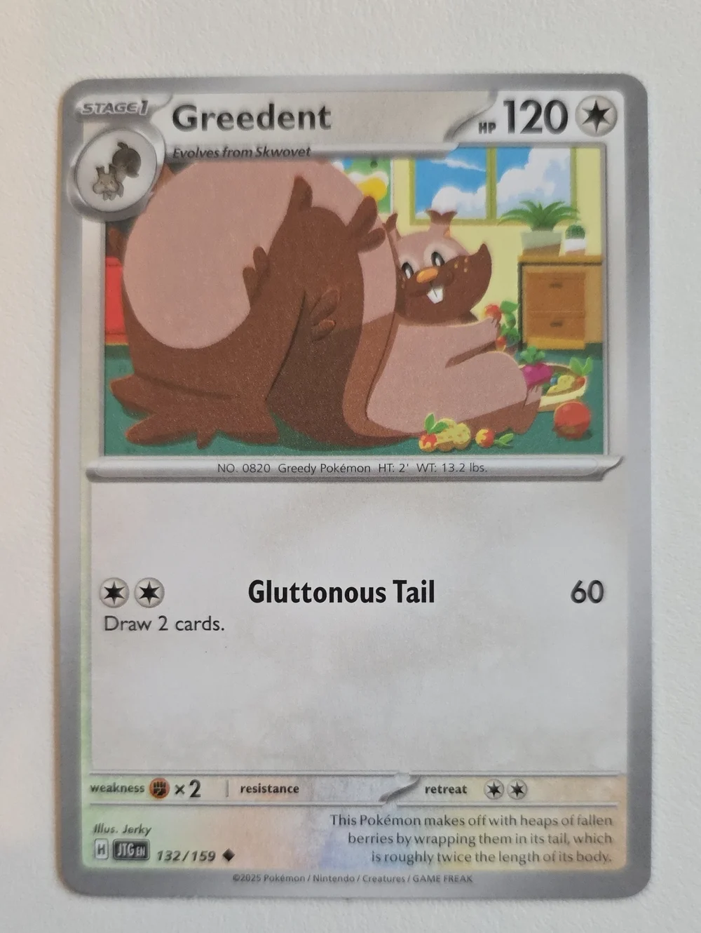 Pokemon Greedent And Skwovet Cards